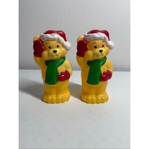 Set of 2 General Foam Plastics Blow Mold 10" Winter Teddy Bear Light Topper Only